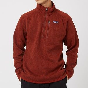 Mens large Patagonia better sweater in red. Quarter zip